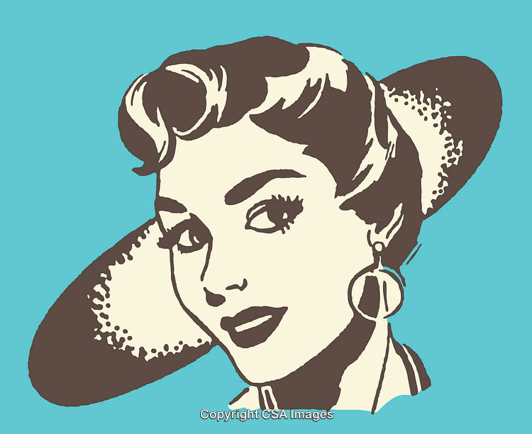 Retro Pop Art Style Illustration of a Fashionable Woman's Portrait