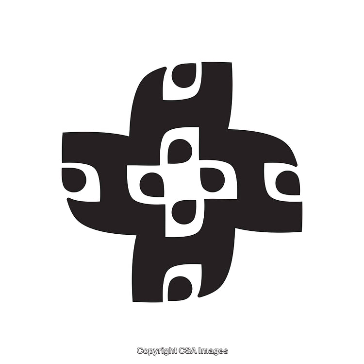 Black And White Abstract Logo With Geometric Shapes