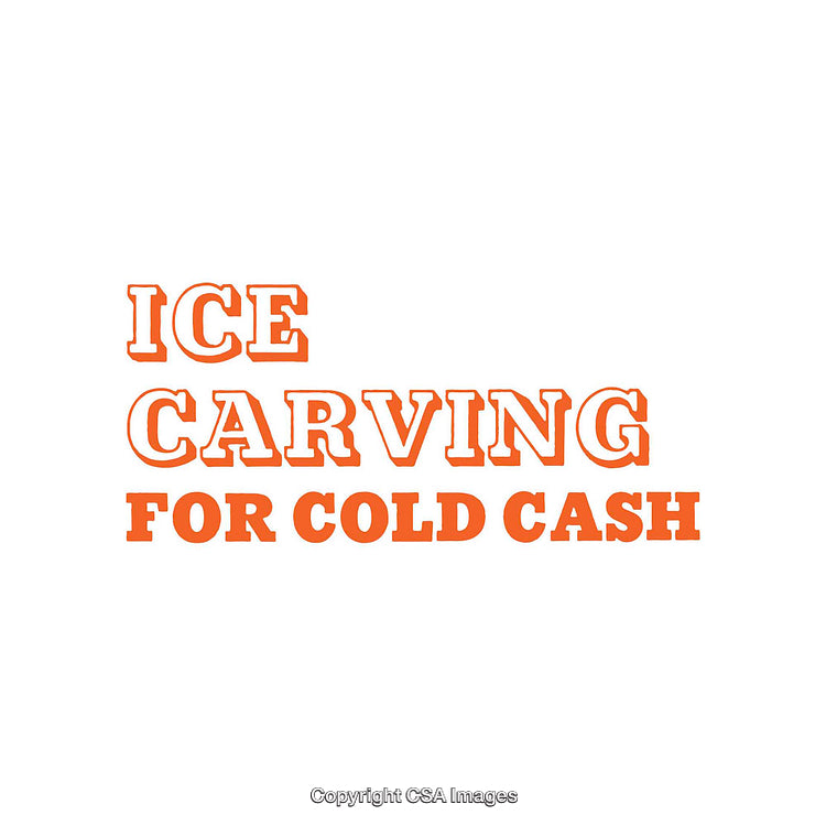 Ice Carving Design Competition Slogan Featuring Creative Typography in Bold Orange Text