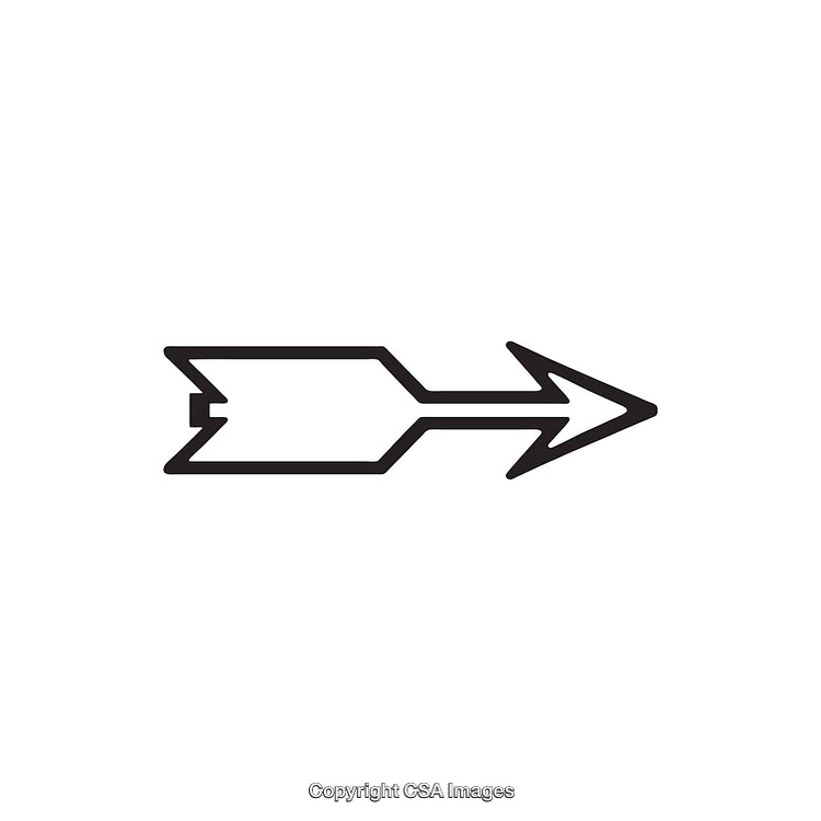 Black and White Arrow Design with Minimalistic Style on White Background