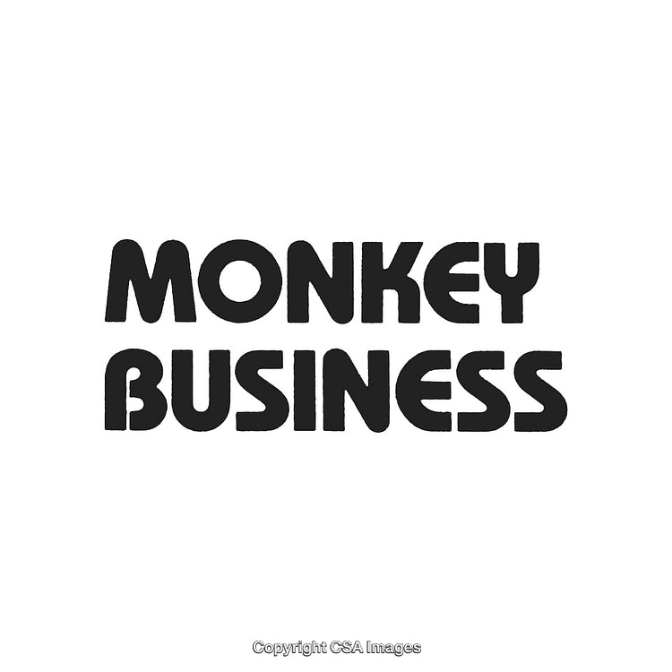 Playful Typographic Design Featuring Bold 'Monkey Business' Text Artwork