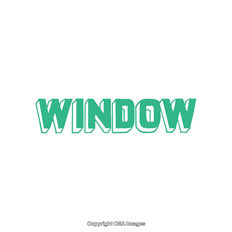 Green Retro Style 'Window' Text on White Background
