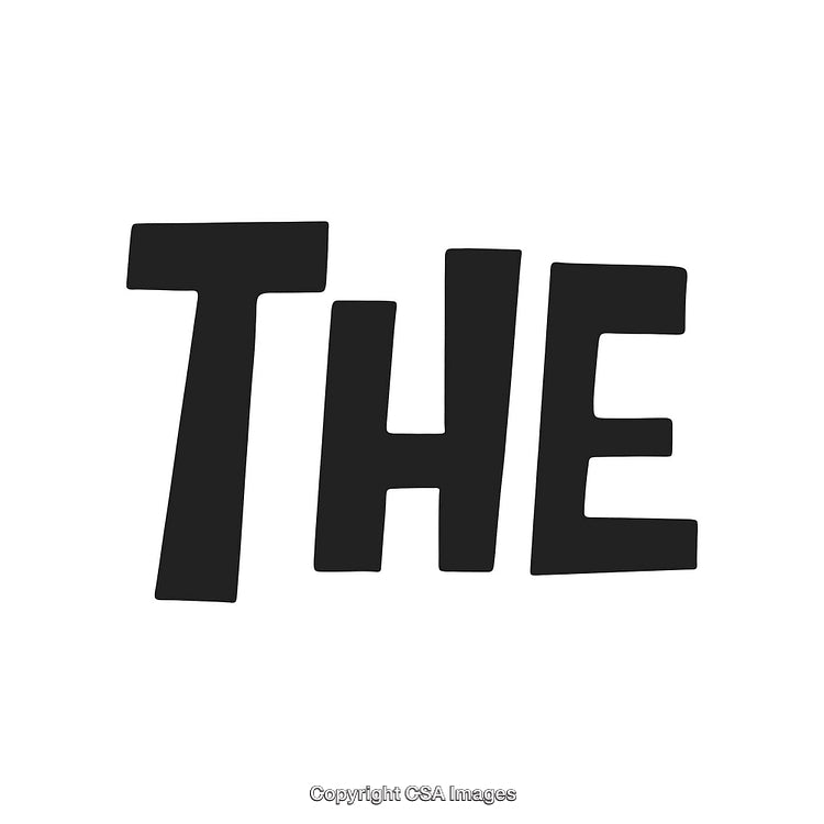 Stylized Bold Black Text 'The' on a Simple White Background