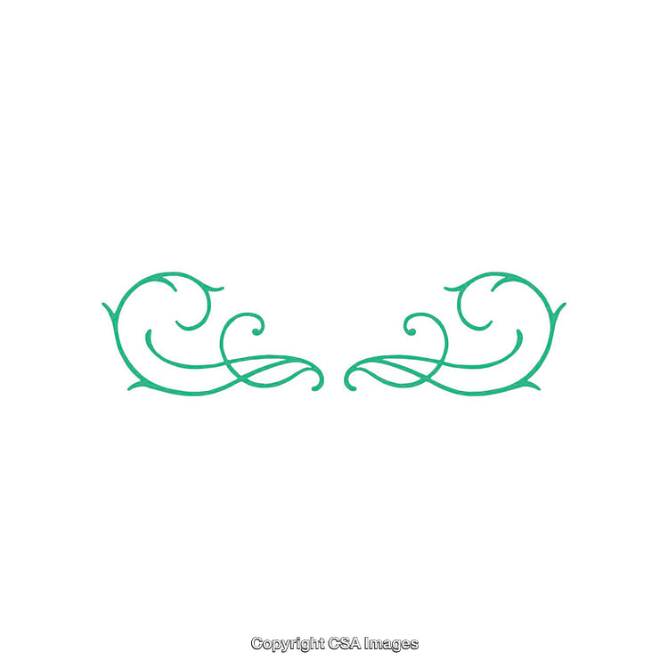 Elegant Green Ornamental Swirls on a White Background for Decorative Use
