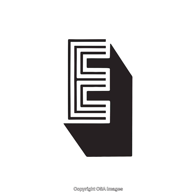 Minimalist Letter E Logo with Bold Monochrome Design