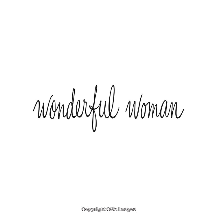 Elegant Handwritten 'Wonderful Woman' Calligraphy on White Background