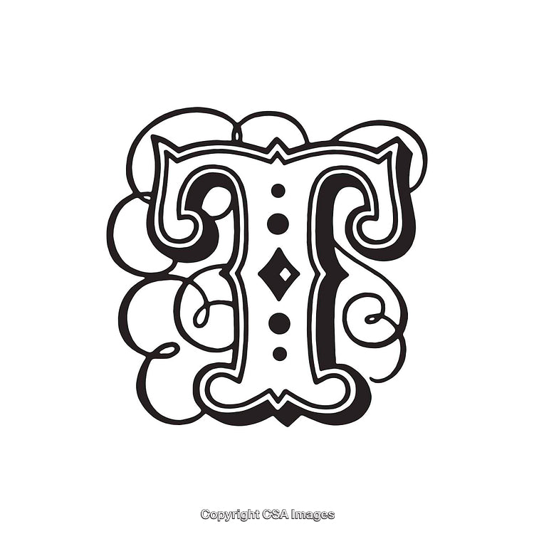 Elegant Decorative Illustration of the Letter T With Minimalist Styling