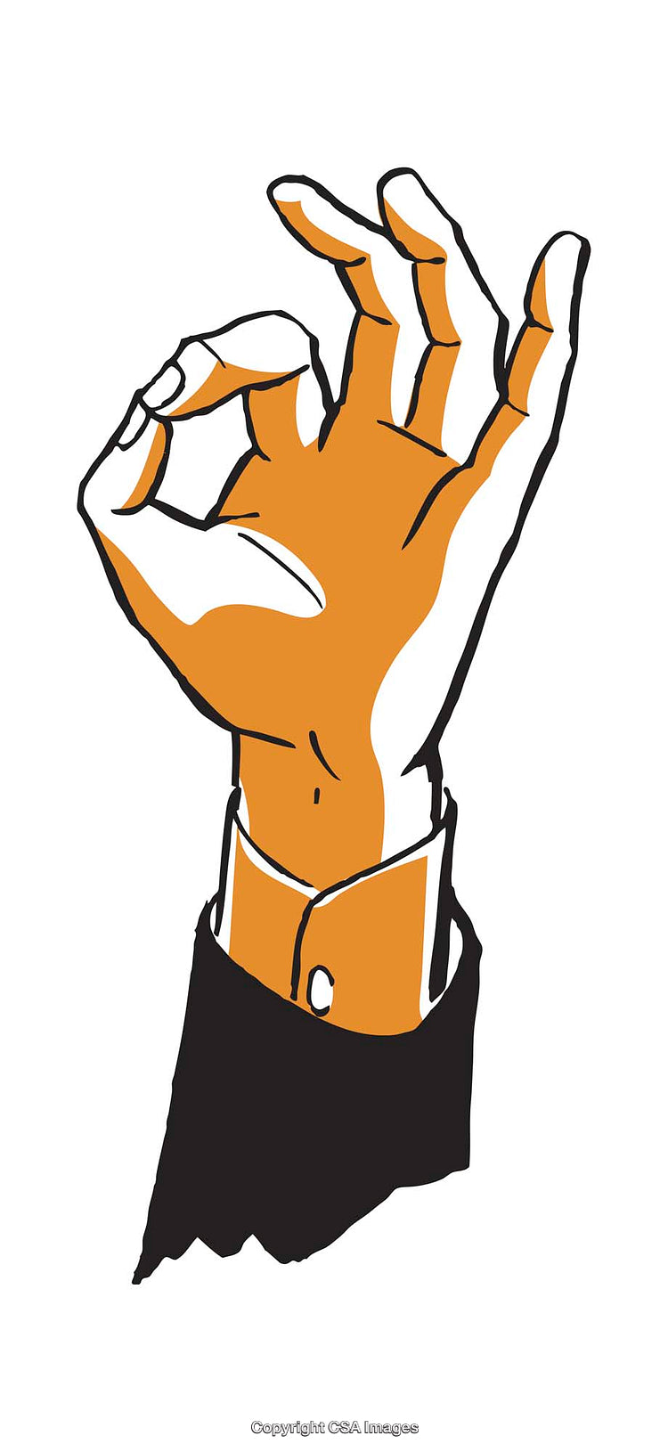 Illustration of a Hand Making the Ok Gesture, Minimalist Style