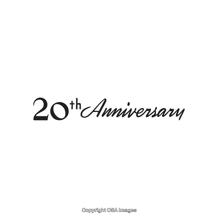 Stylish 20th Anniversary Celebration Design with Elegant Typeface on White Background