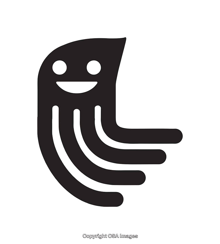 Smiling Black and White Icon with Minimalist Design
