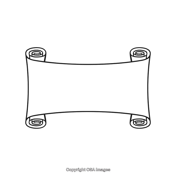 Blank Rectangular Scroll Border Frame Artwork in Black and White Style