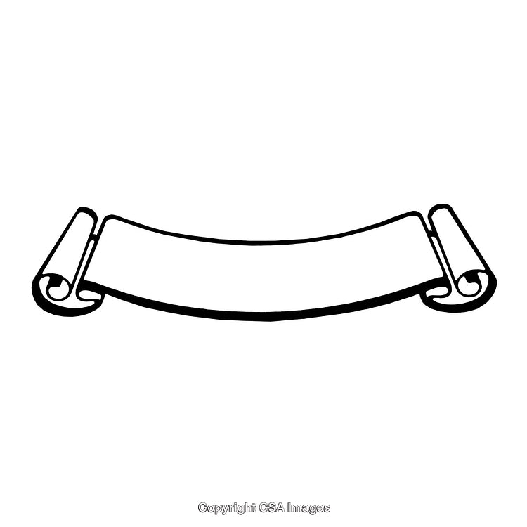 Black and White Scroll Design in Minimalistic Outline Style