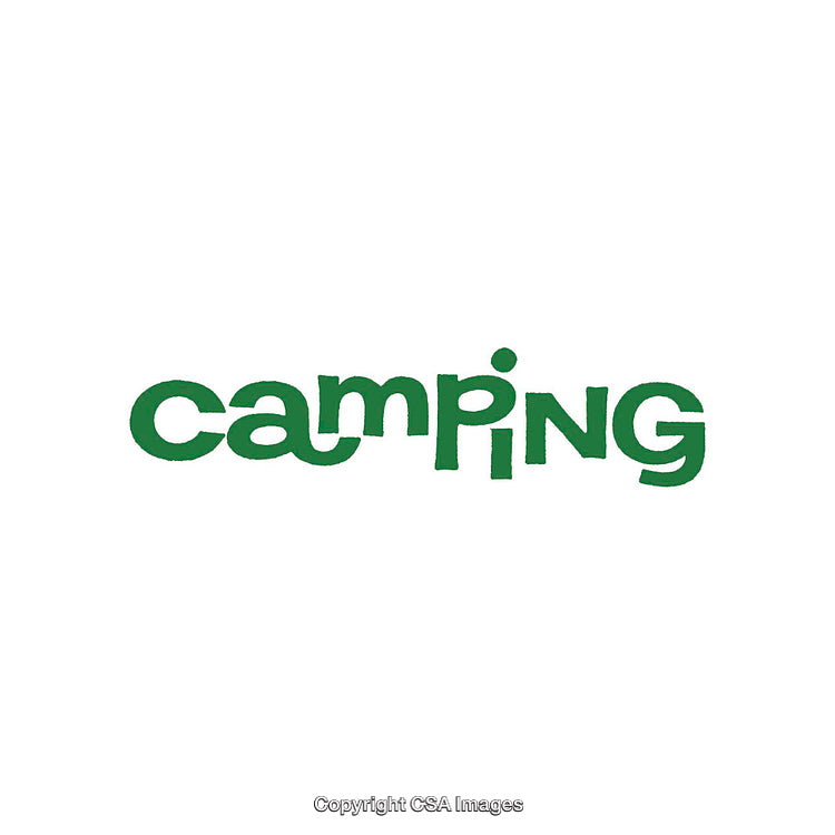 Minimalist Green Text Design Depicting the Word 'Camping' in Unique Style