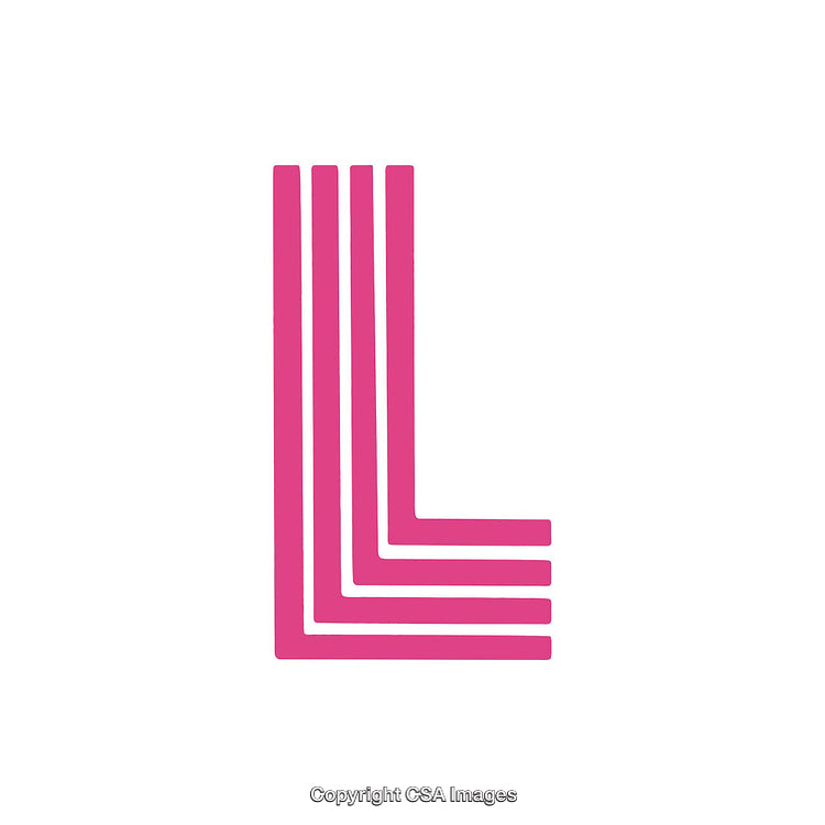 Bold Geometric Pink Letter L Design on White Background