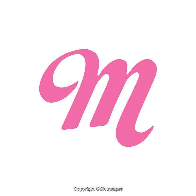 Elegant Pink Letter M Design on Clean White Background