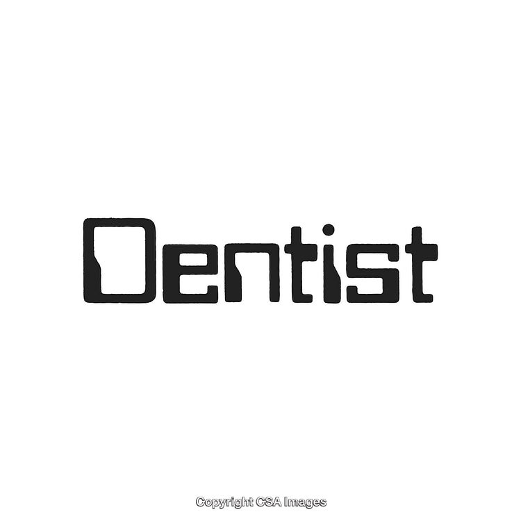 Bold Text "Dentist" In Unique Typeface On White Background