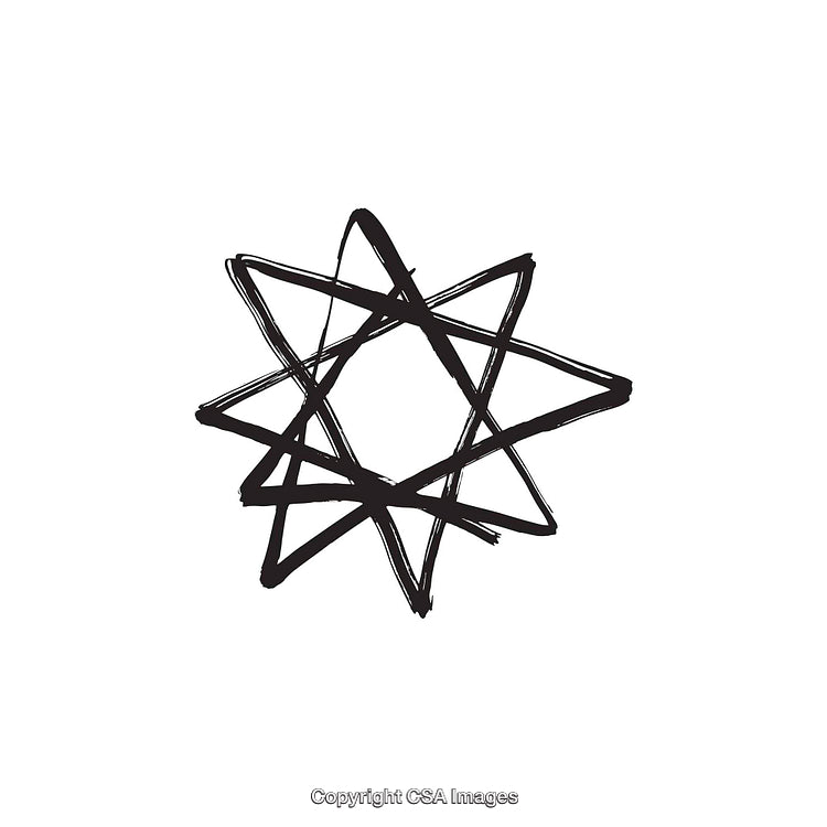 Hand-Drawn Star Shape with Artistic Black Brushstrokes