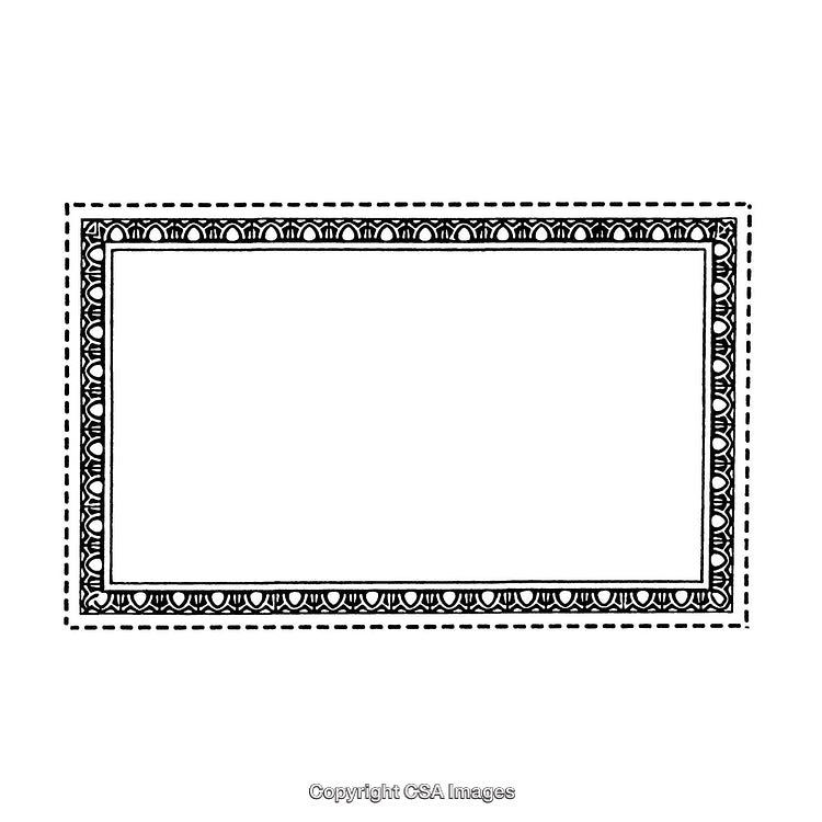 Ornate Black and White Rectangular Border Design with Intricate Patterns