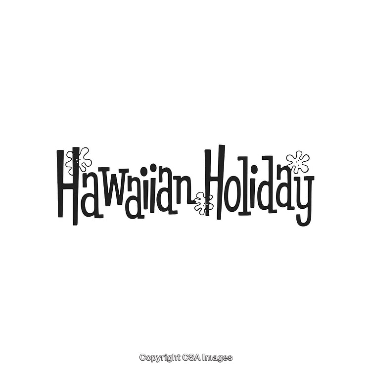 Stylized Hawaiian Holiday Design with Playful Decorative Elements