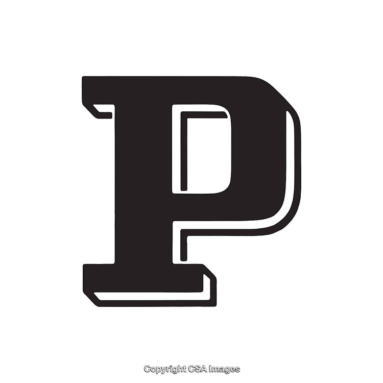 Bold Black Letter P in Classic Typography Design