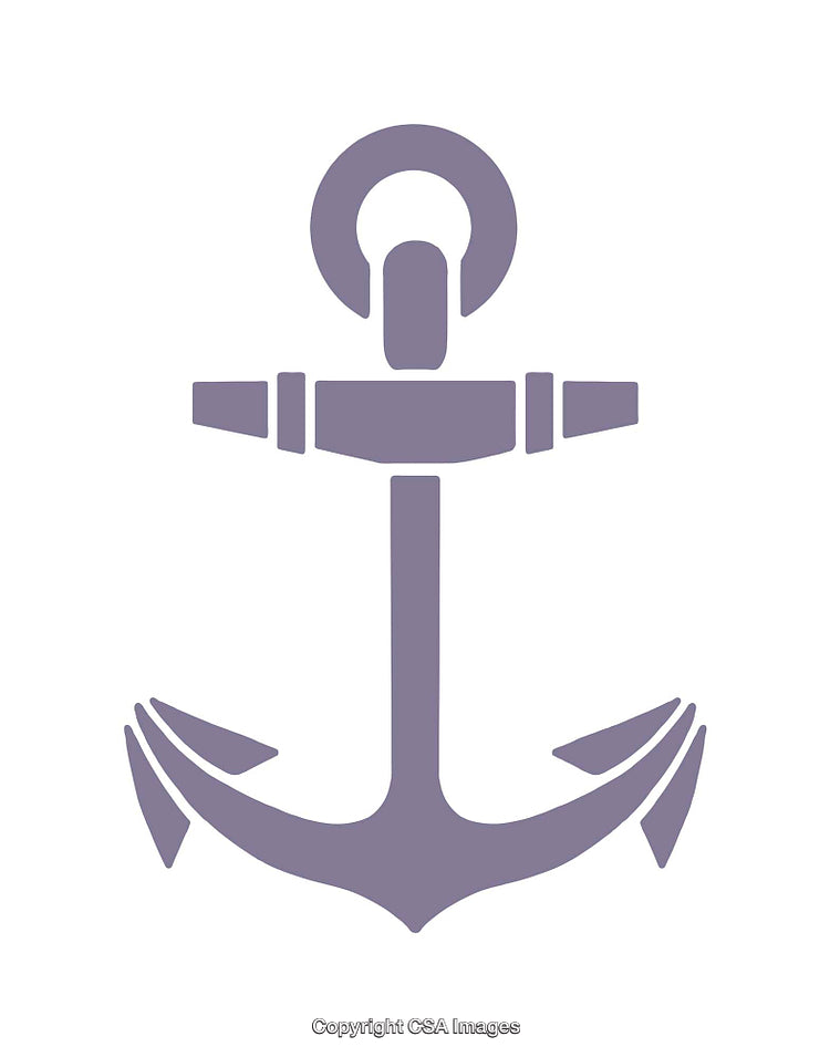 Simple Purple Anchor Icon on White Background Depicting Maritime Theme