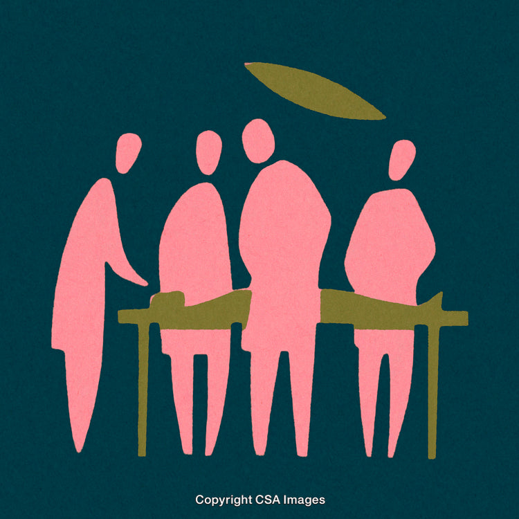 Abstract Depiction of Human Figures in Collaborative Interaction on Textured Background
