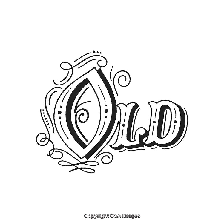 Intricate Hand-Drawn Typography Art of the Word 'Old'