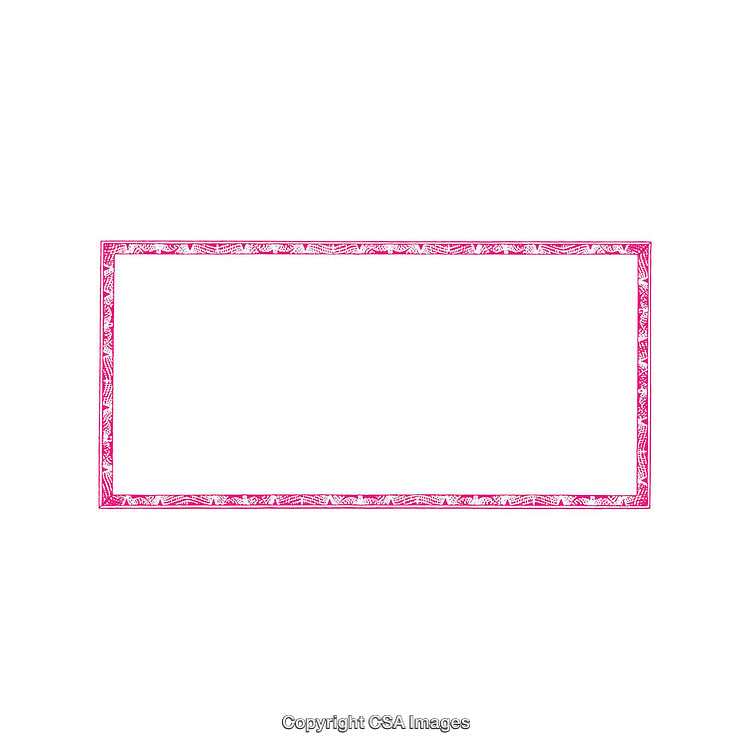 Pink Ornamental Rectangular Frame with White Inner Space for Creative Design