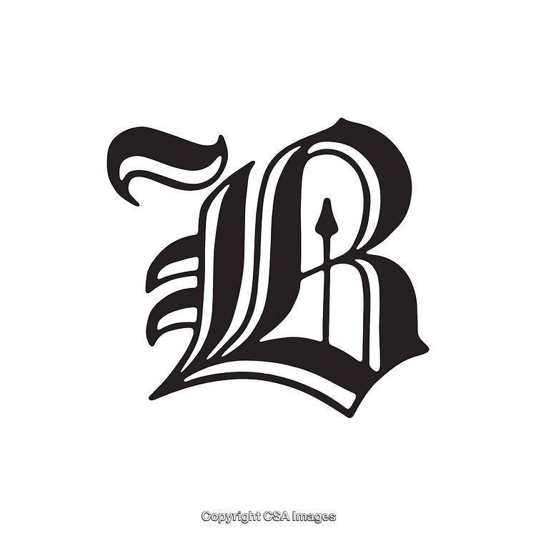 Elegant Monogram Design Featuring Ornate Letter B with Decorative Details