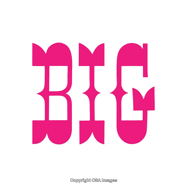 Bold Graphic Typography Art Featuring the Word Big in Pink Color