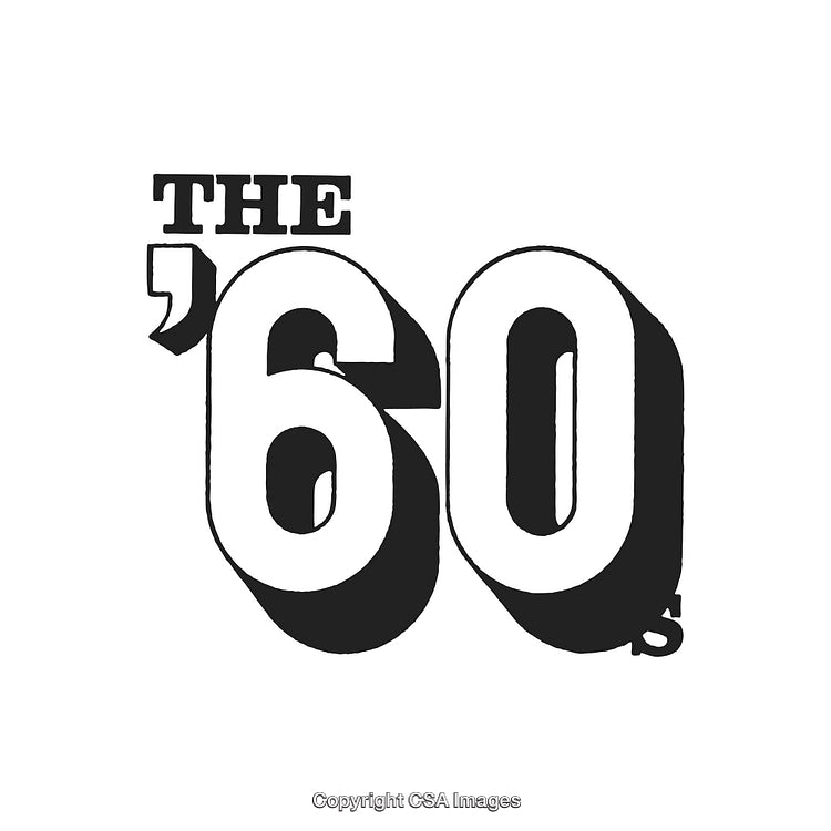 Retro Monochrome Typography Representing 1960s Era With Bold Vintage Style