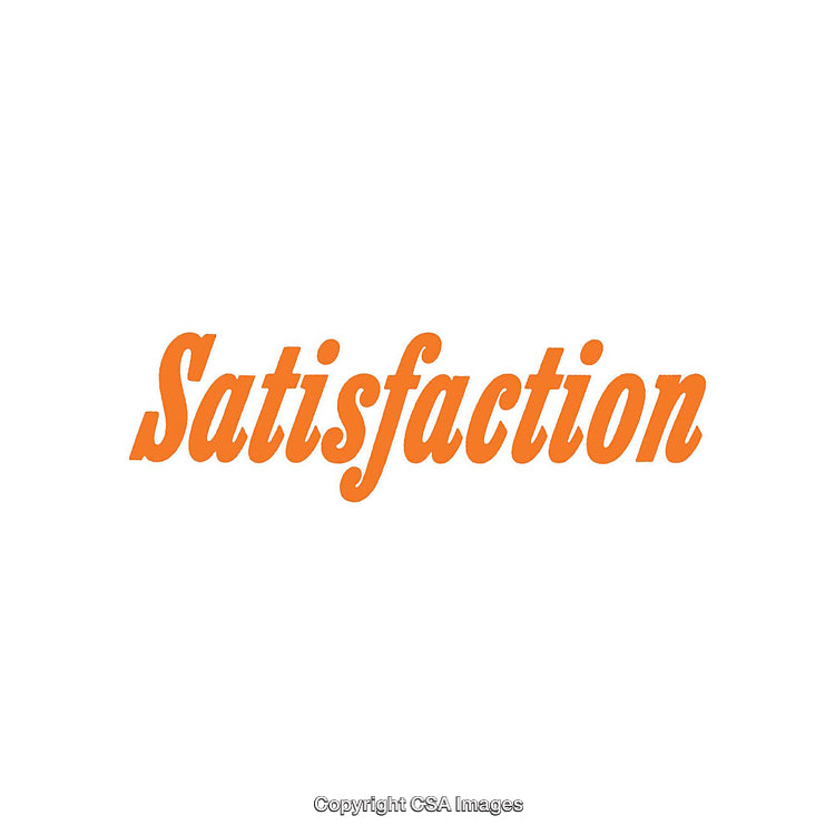 Minimalist Orange Satisfaction Text on White Background for Inspirational Themes