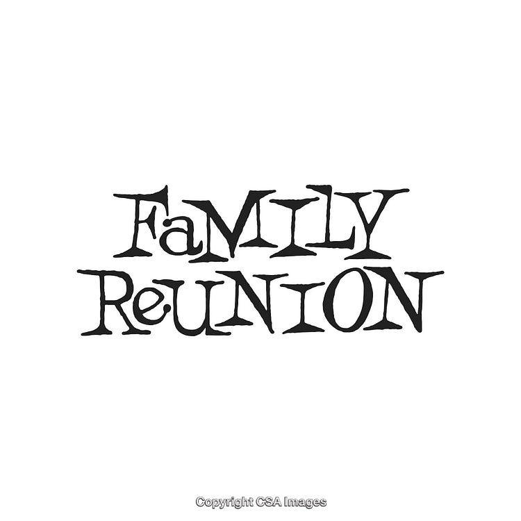 Stylized 'Family Reunion' Text on a Minimalistic White Background