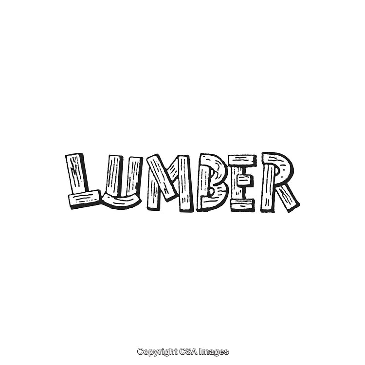 Rustic Text Illustration Featuring Intricate Wooden Lumber Style Lettering Design