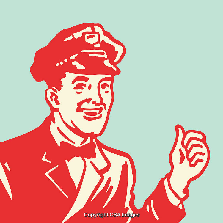 Retro Illustration of a Man Giving a Thumbs Up in Bold Colors