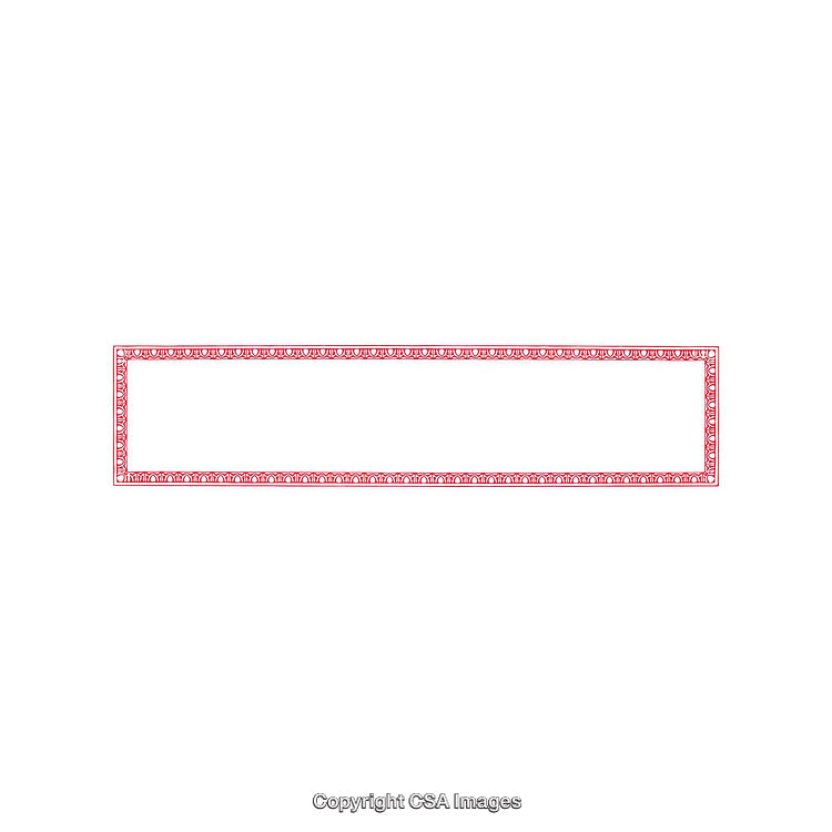 Elegant Rectangular Red Frame with Decorative Border on White Background