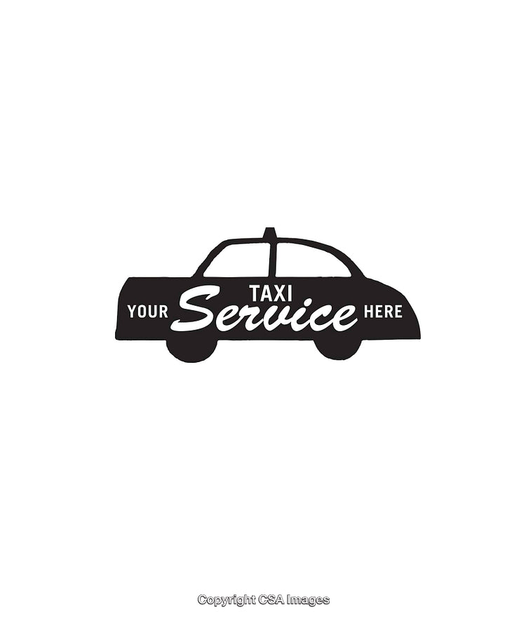 Black and White Taxi Service Logo Design for Branding and Marketing Needs