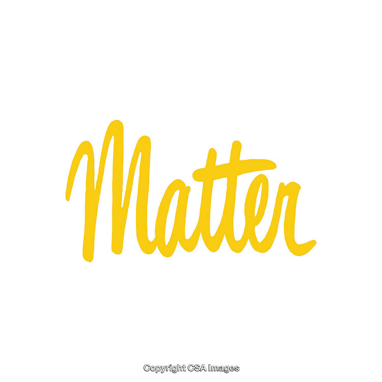 Yellow Script Text Artwork on a Simple White Background