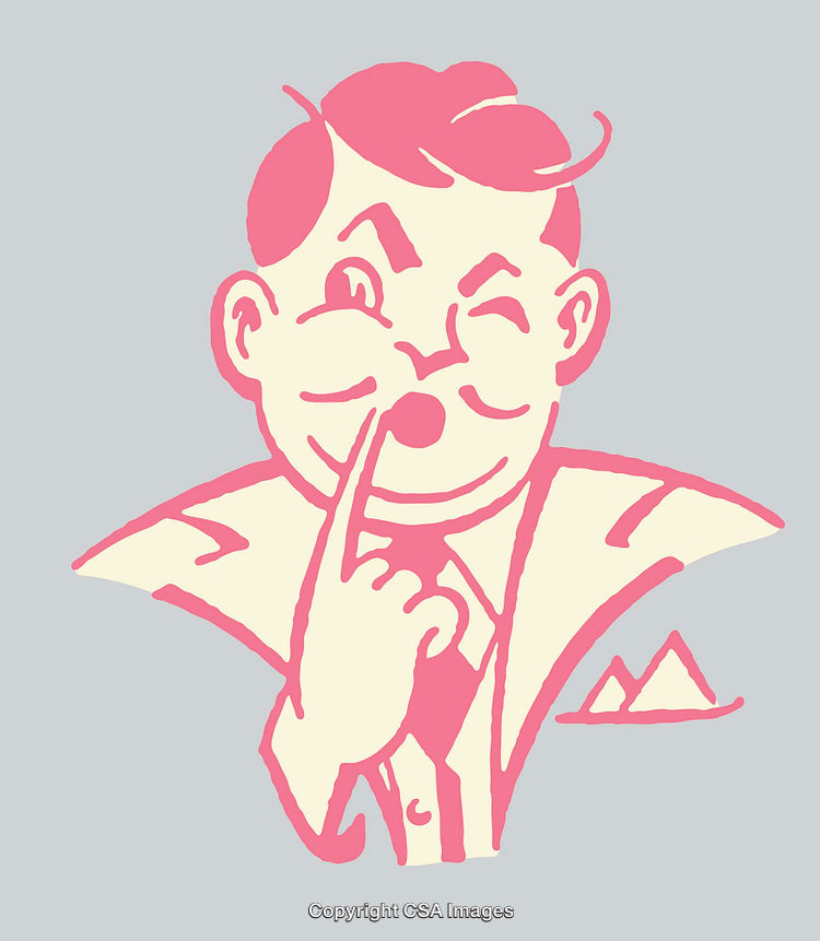 Vintage Style Illustration of a Smiling Man Winking and Making a Gesture