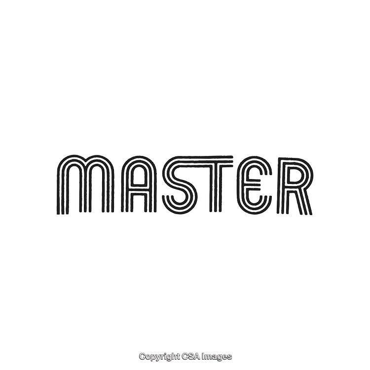 Minimalistic Line Art Typography Reading 'Master' in Bold Font Design