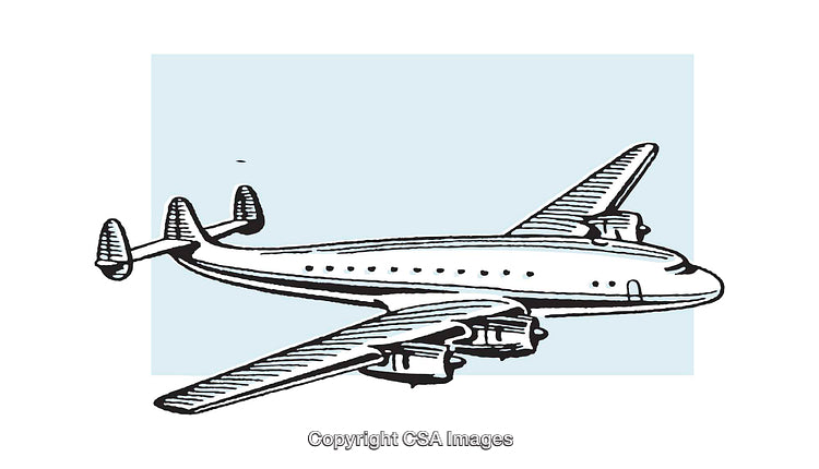 Retro Airplane Illustration in Black and White Style with Minimalist Artwork