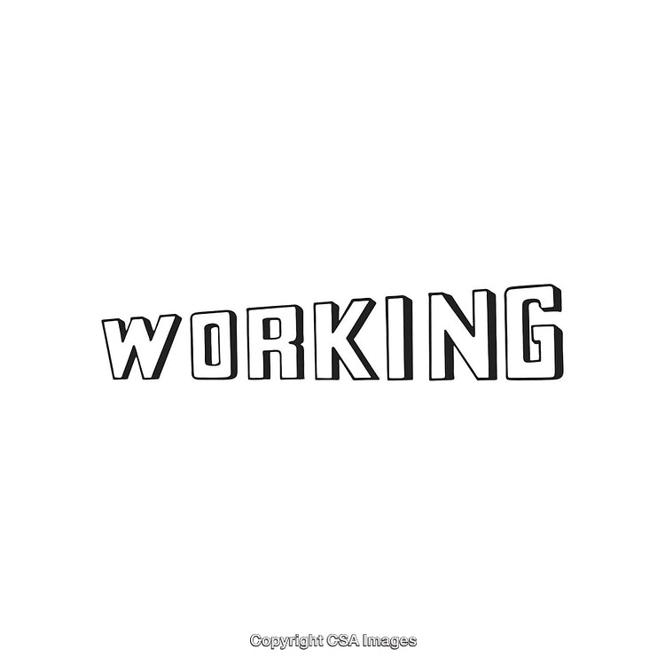 Bold Typography Design Featuring the Word 'Working' in Stylized Letters