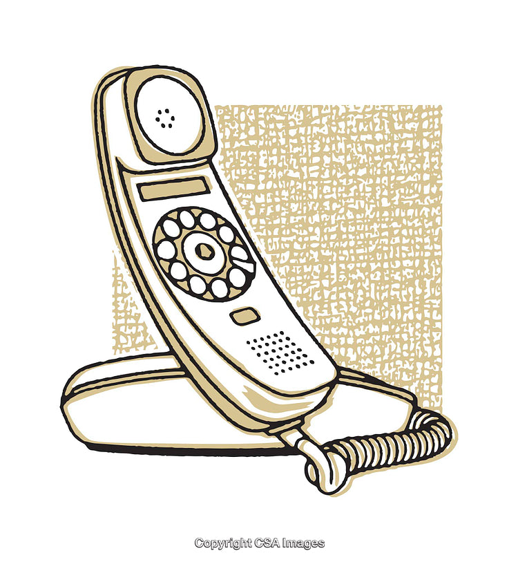 Vintage Rotary Telephone Illustration with Textured Background