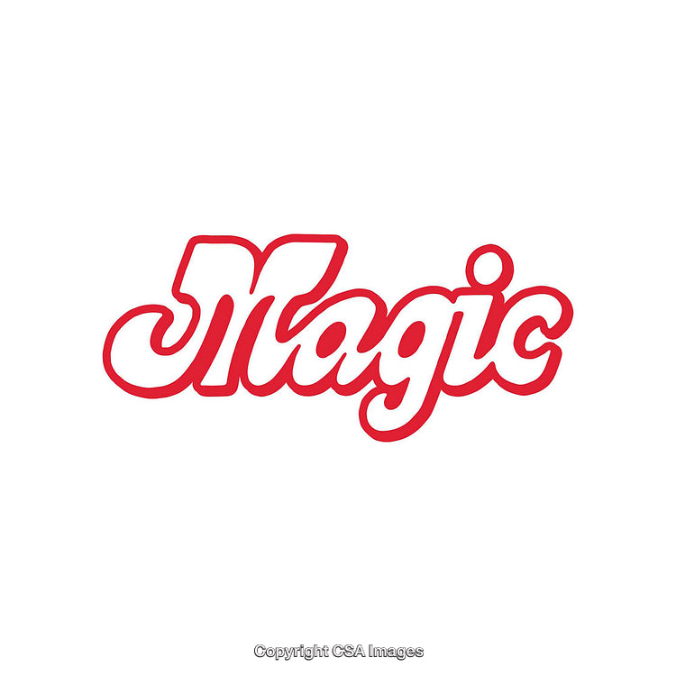 Bold Red Magic Text on a Clean White Background