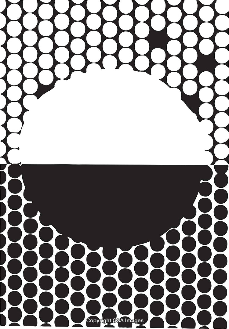 Abstract Black and White Pattern with Circular Shapes and Symmetry