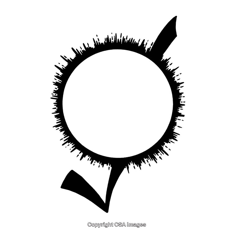 Abstract Black and White Circular Design with Decorative Borders