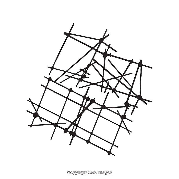 Abstract Illustration of Black and White Geometric Dingbat Shapes and Patterns
