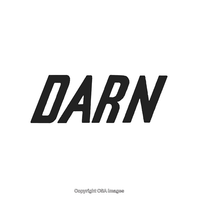 Bold Typography Featuring the Word Darn in Black on White Background