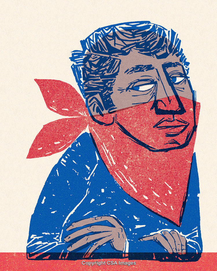 Abstract Illustration of a Thoughtful Person in a Stylized Art Style
