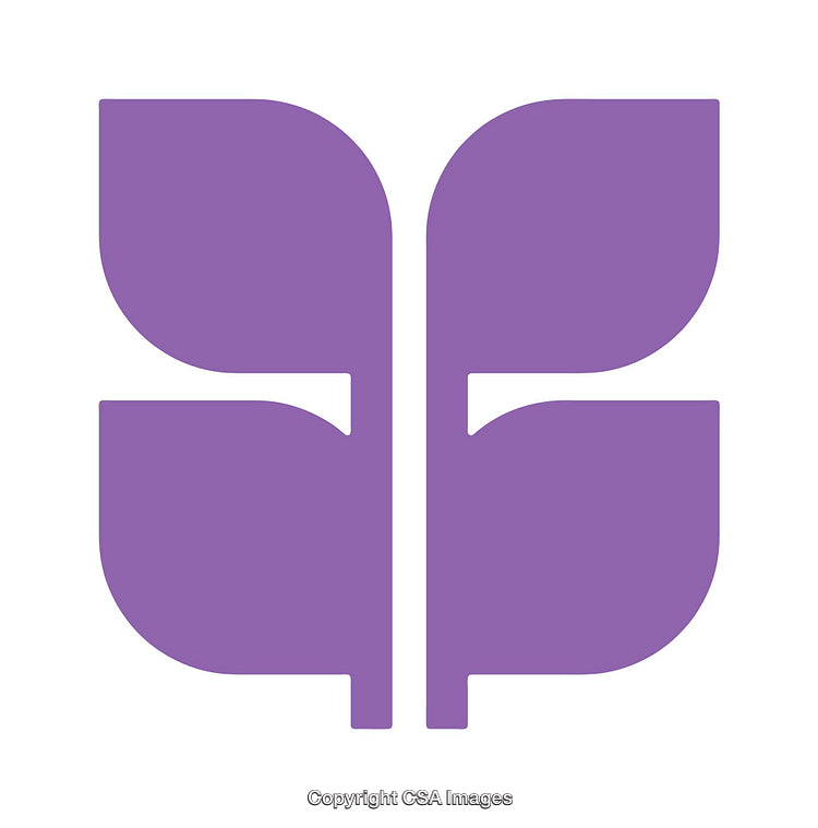 Purple Simple Icon Featuring a Leaf-Shaped Abstract Graphic Design